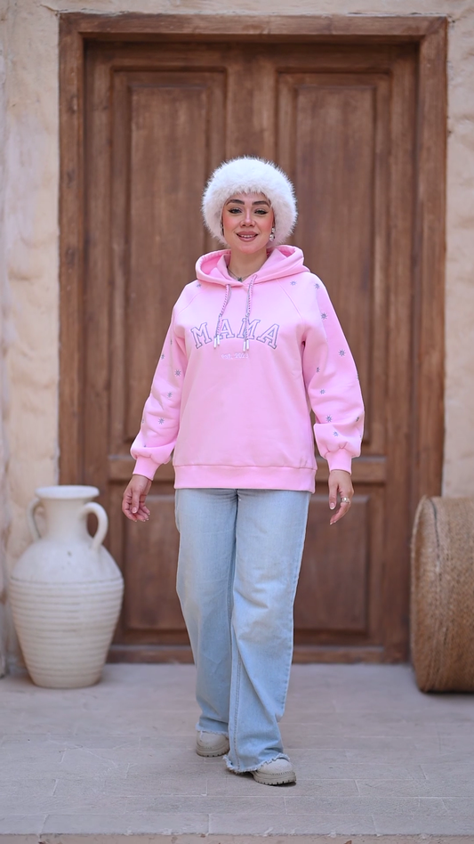 Oversized "MAMA" Slogan Hoodie