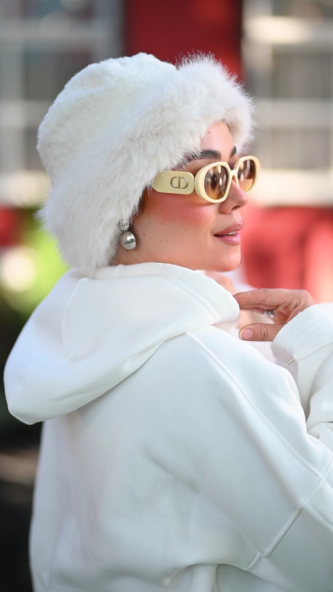 Floral and text print hoodie