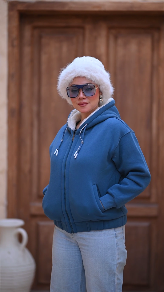 Sherpa Lined Zip-Up Hoodie