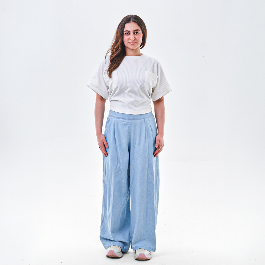 High-Waist Wide-Leg Tencel Pants