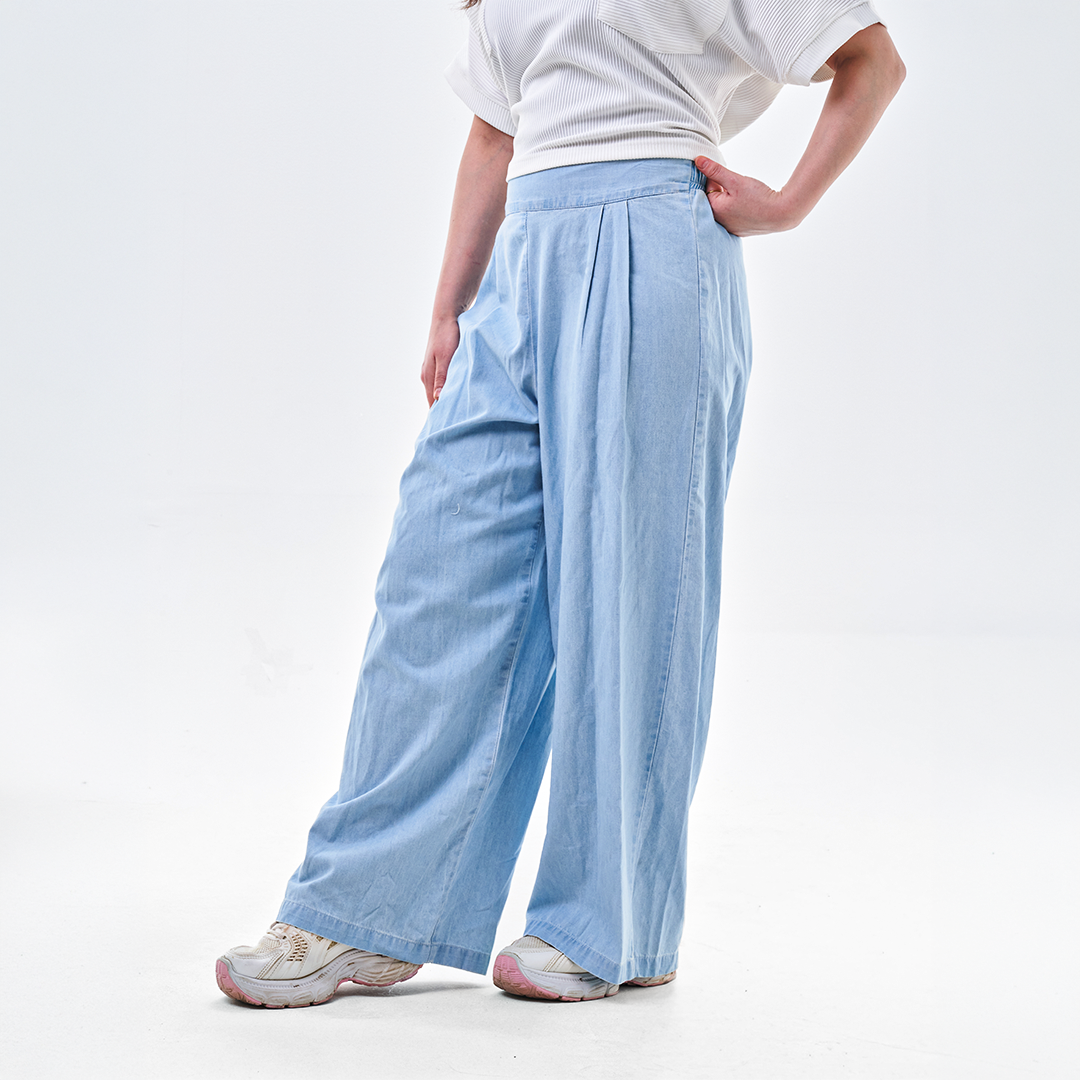 High-Waist Wide-Leg Tencel Pants
