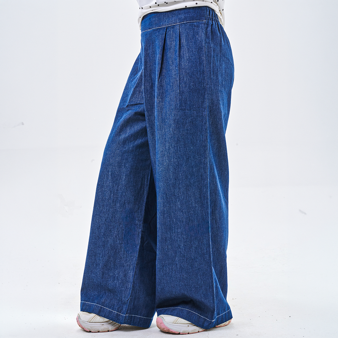 High-Waist Wide-Leg Tencel Pants