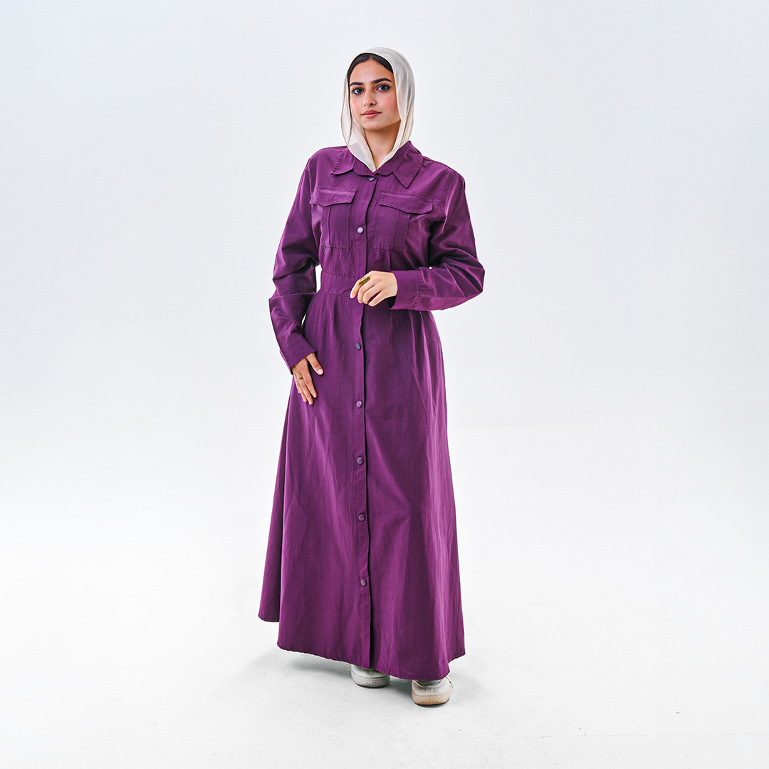 Button-Front Maxi Dress