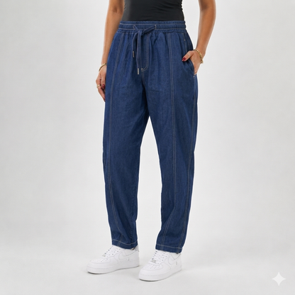 Relaxed Denim Jogger Pants