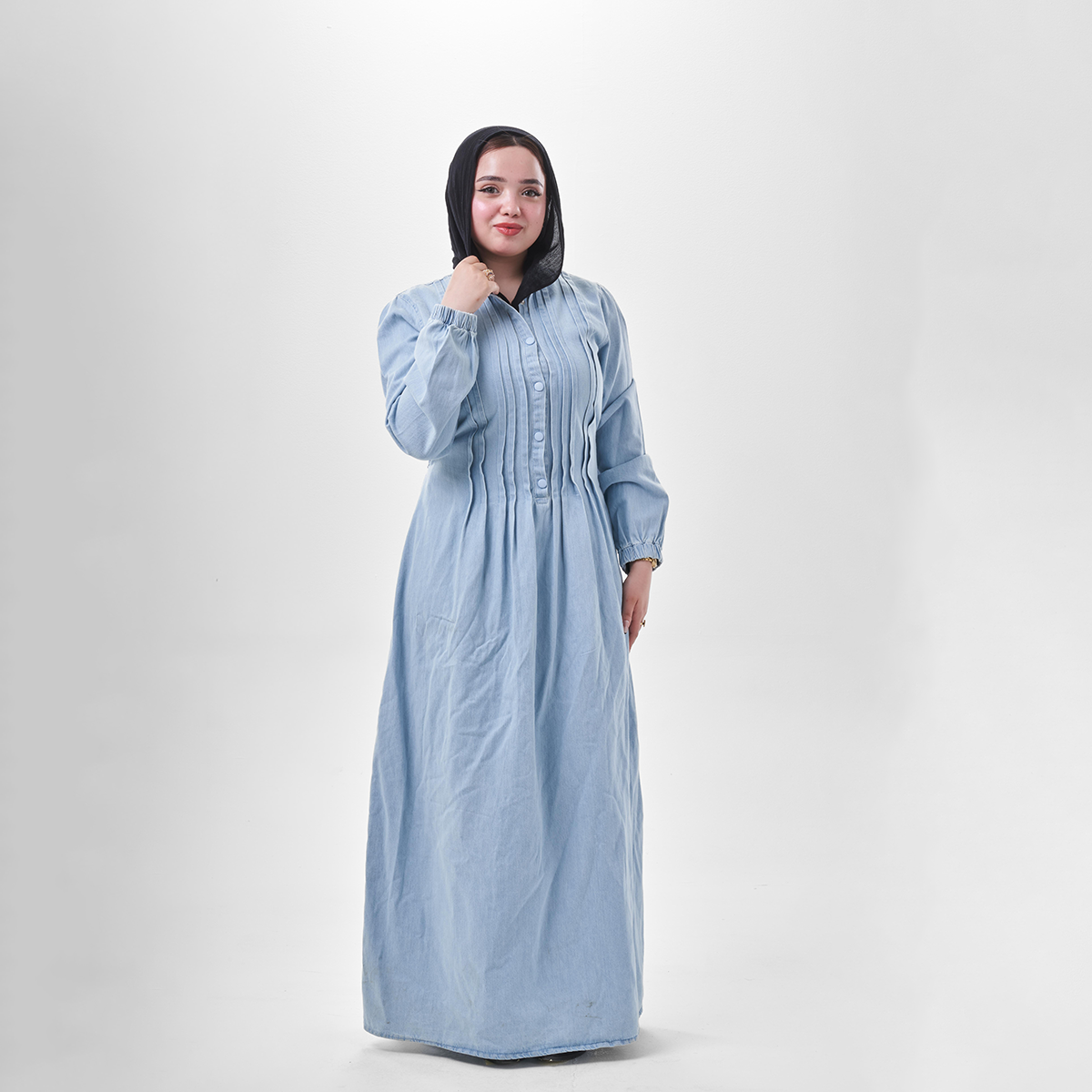 Elegant Denim Maxi Dress