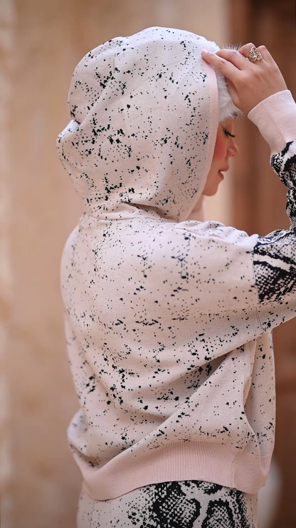 Print Hoodie & Flare Pant Set