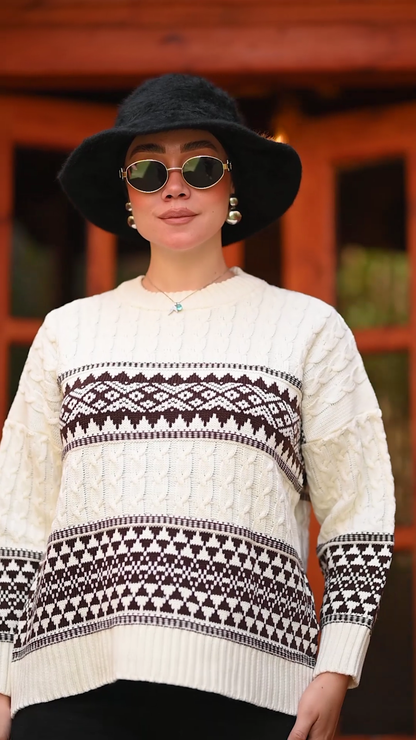 Decorative Knitted Sweater