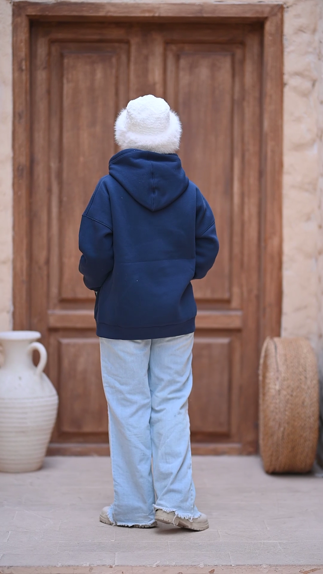 Oversized Hoodie with Graphic Bow Design