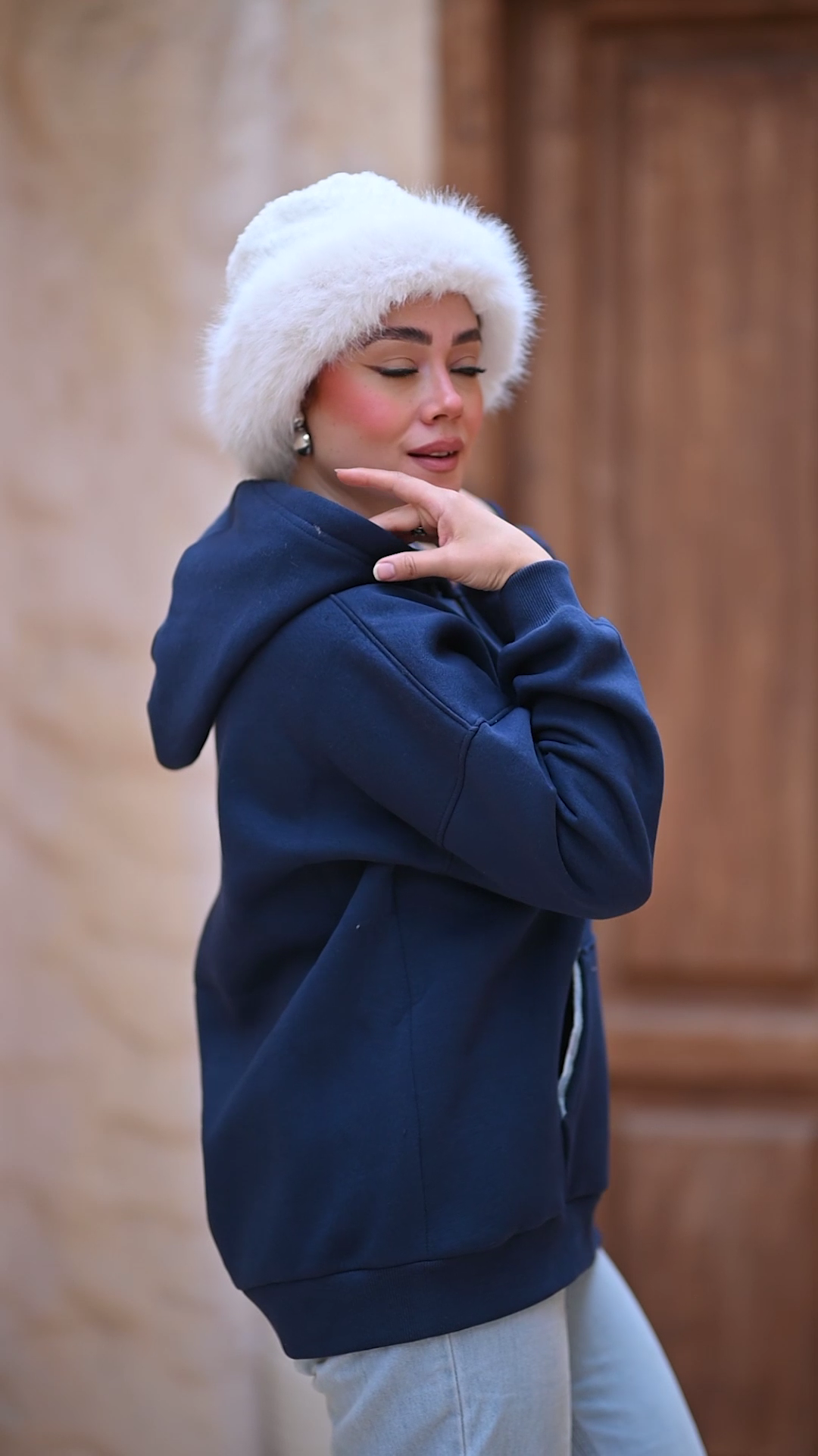 Oversized Hoodie with Graphic Bow Design