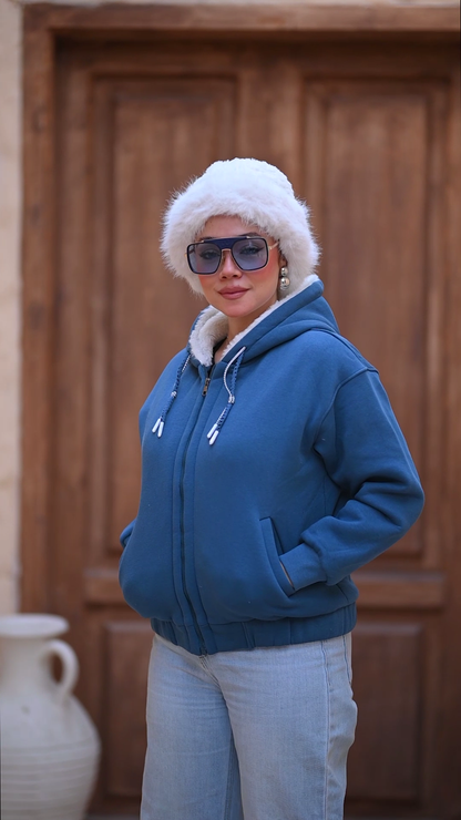 Sherpa Lined Zip-Up Hoodie