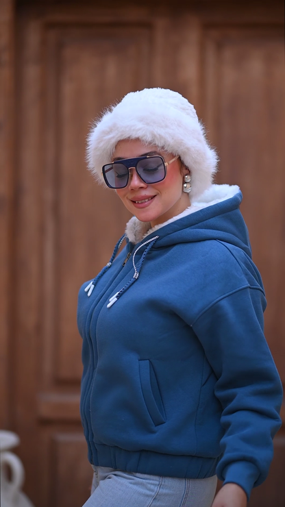 Sherpa Lined Zip-Up Hoodie
