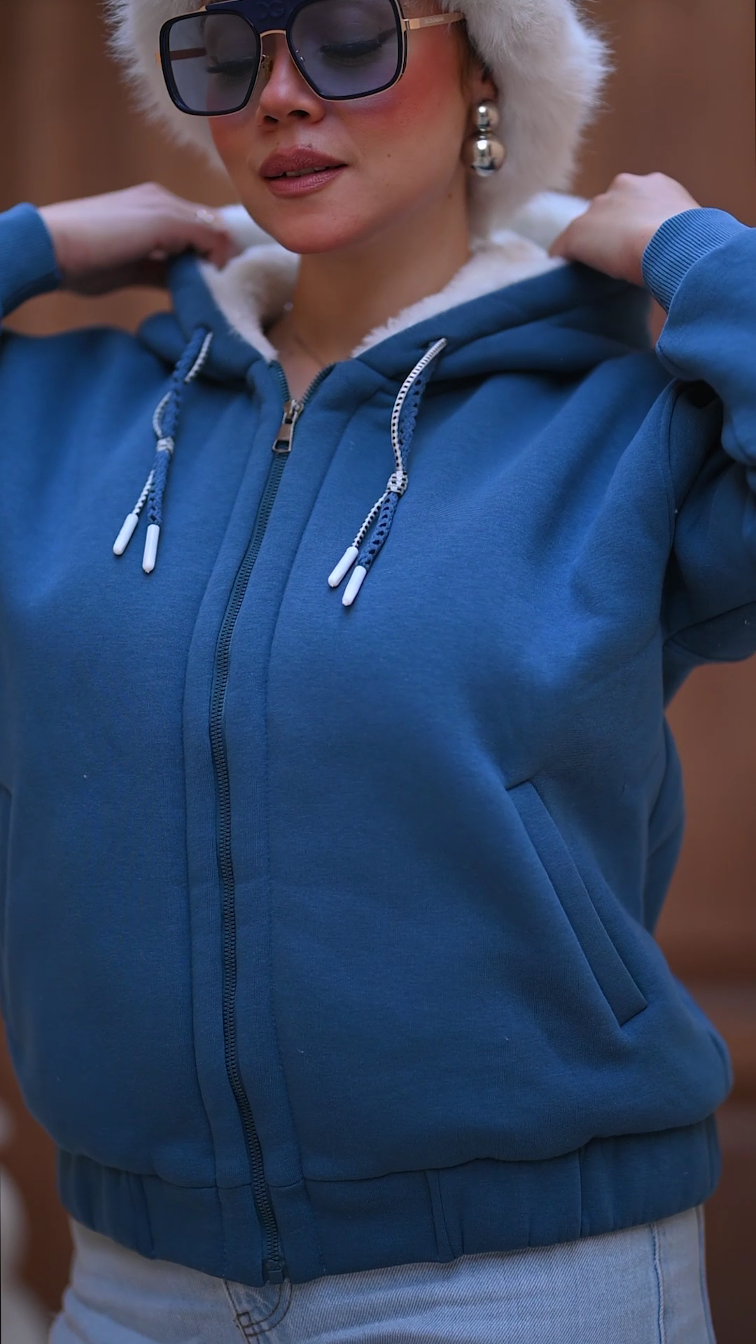 Sherpa Lined Zip-Up Hoodie