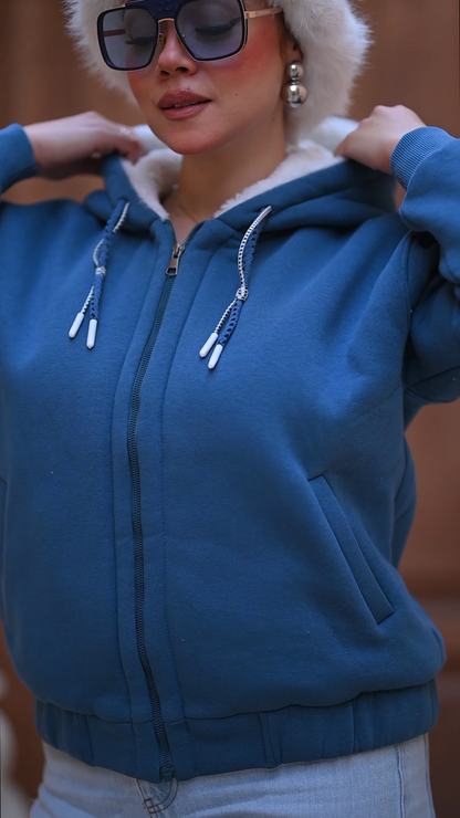 Sherpa Lined Zip-Up Hoodie