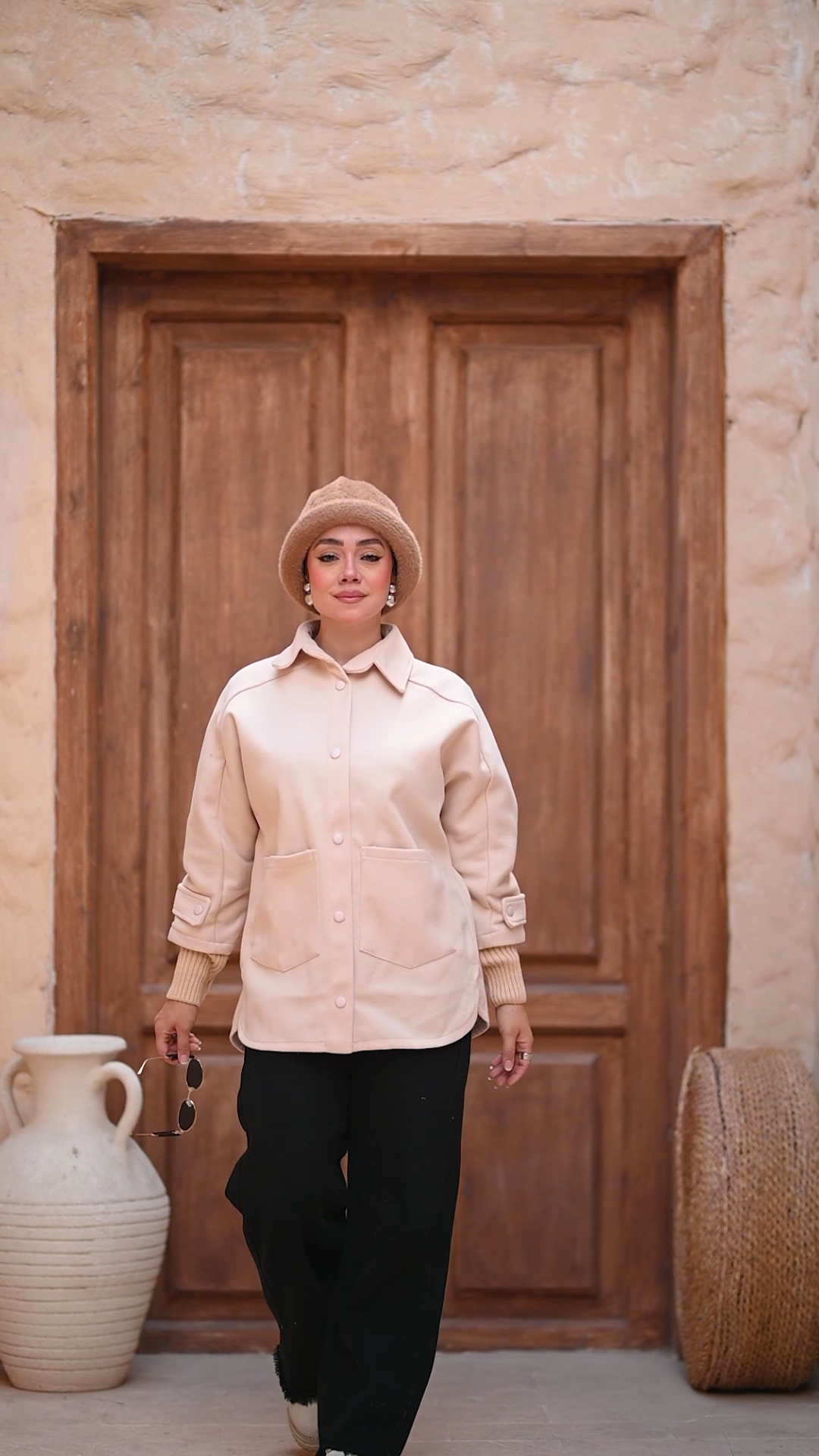 Oversize Women's Shirt Jacket with pocket