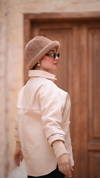 Oversize Women's Shirt Jacket with pocket