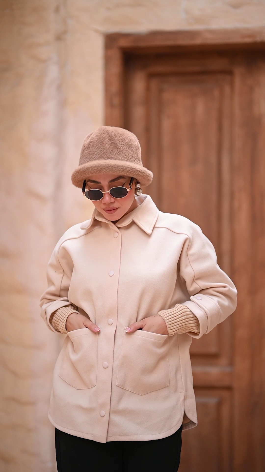 Oversize Women's Shirt Jacket with pocket