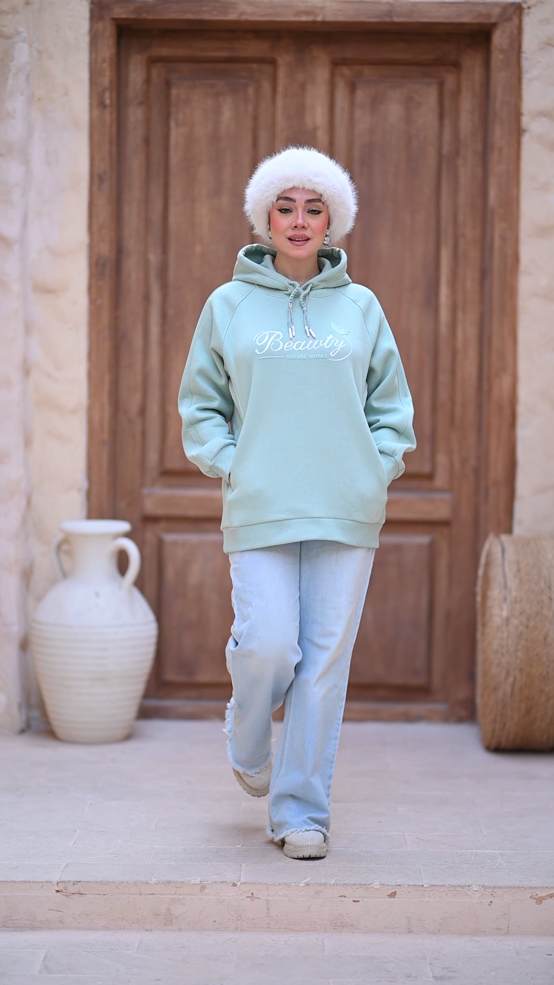 Print Hoodie With Pocket