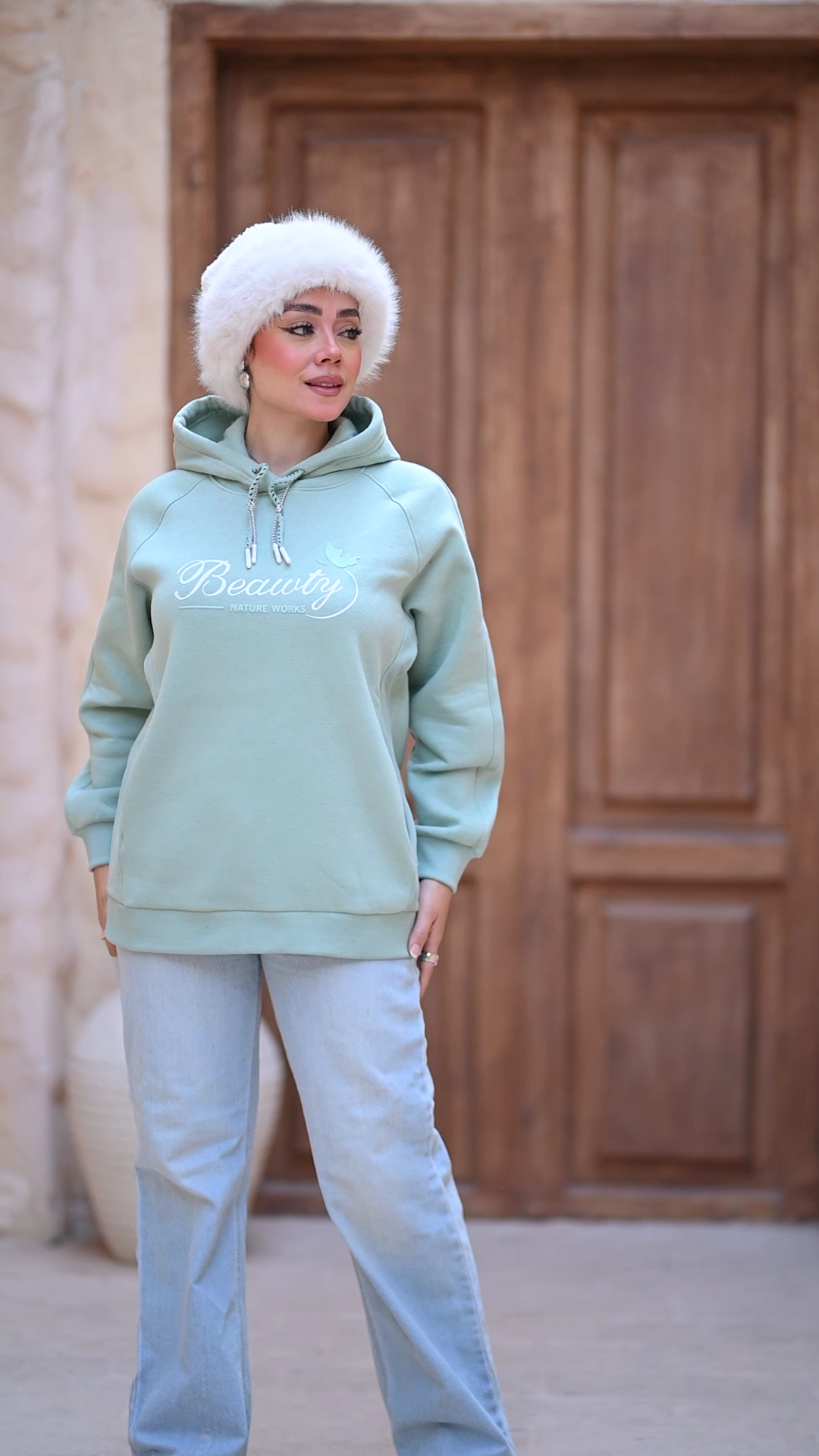 Print Hoodie With Pocket