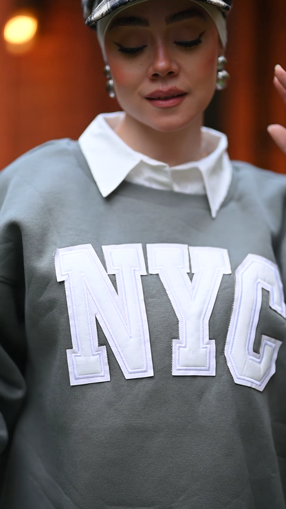 Combined shirt sweater