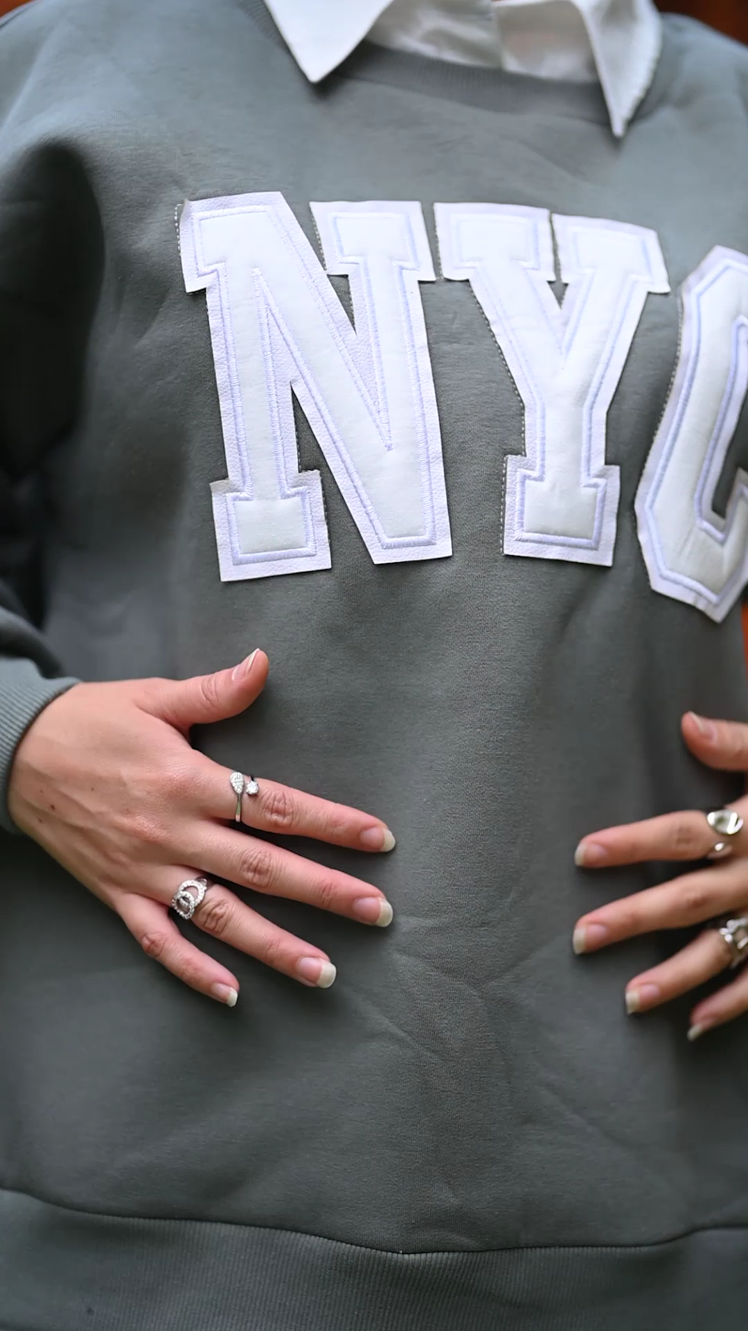 Combined shirt sweater