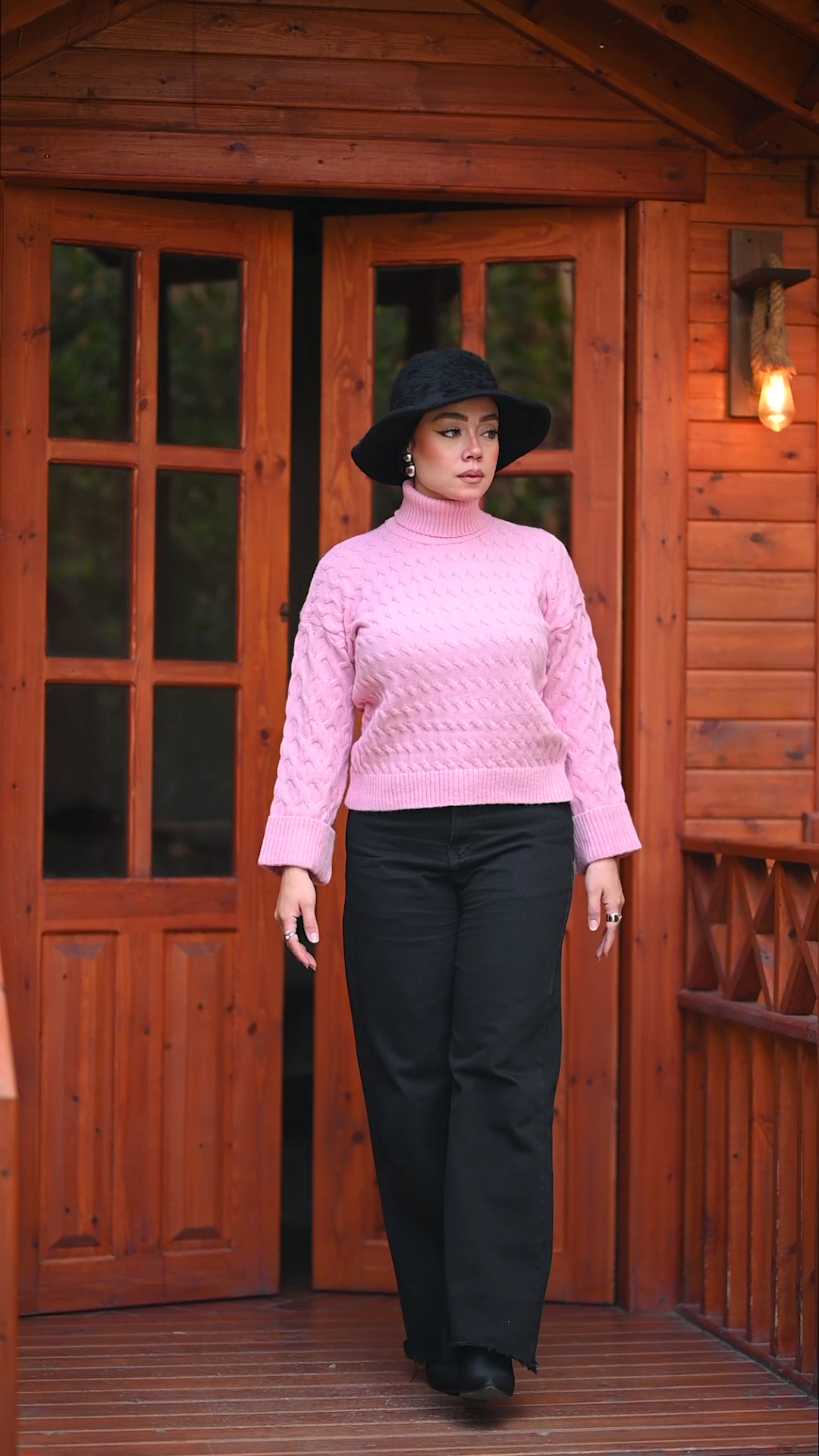 Textured Classic High-Neck Sweater