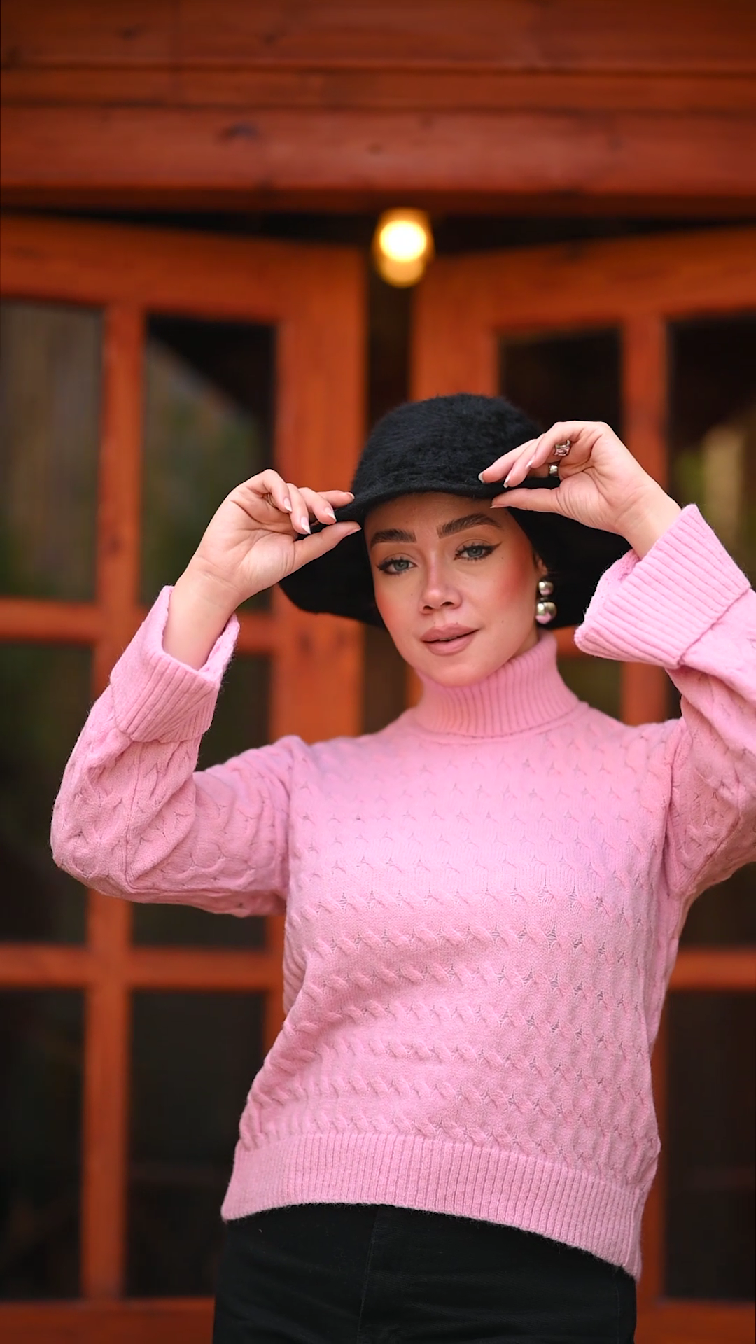 Textured Classic High-Neck Sweater