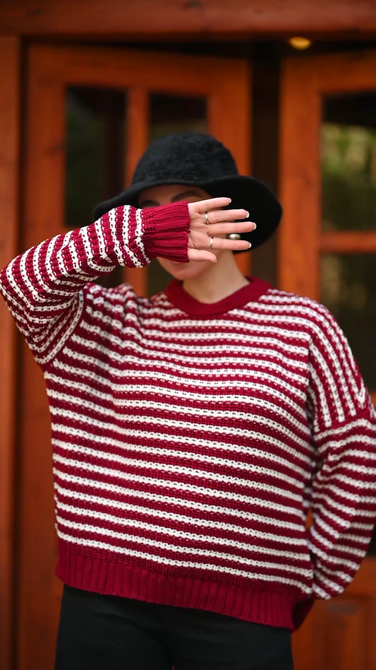 Two-Tone Comfort Stripe Sweater