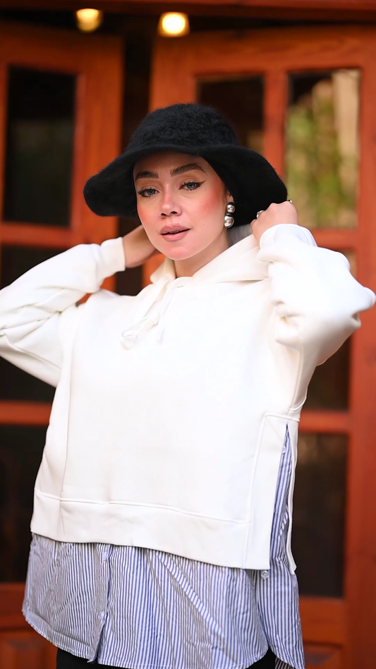 Oversized Hoodie with Built-In Shirt Layer