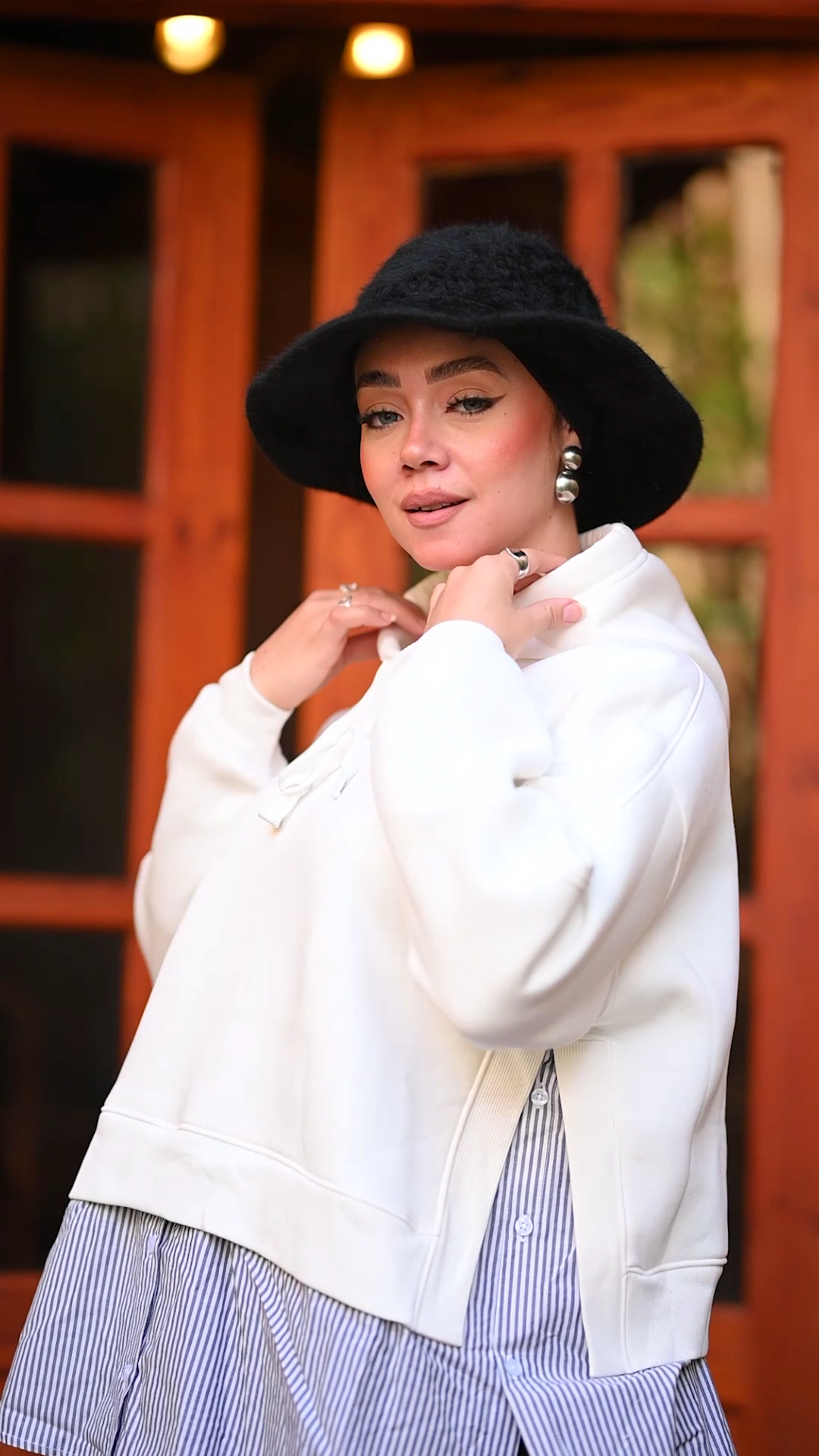 Oversized Hoodie with Built-In Shirt Layer