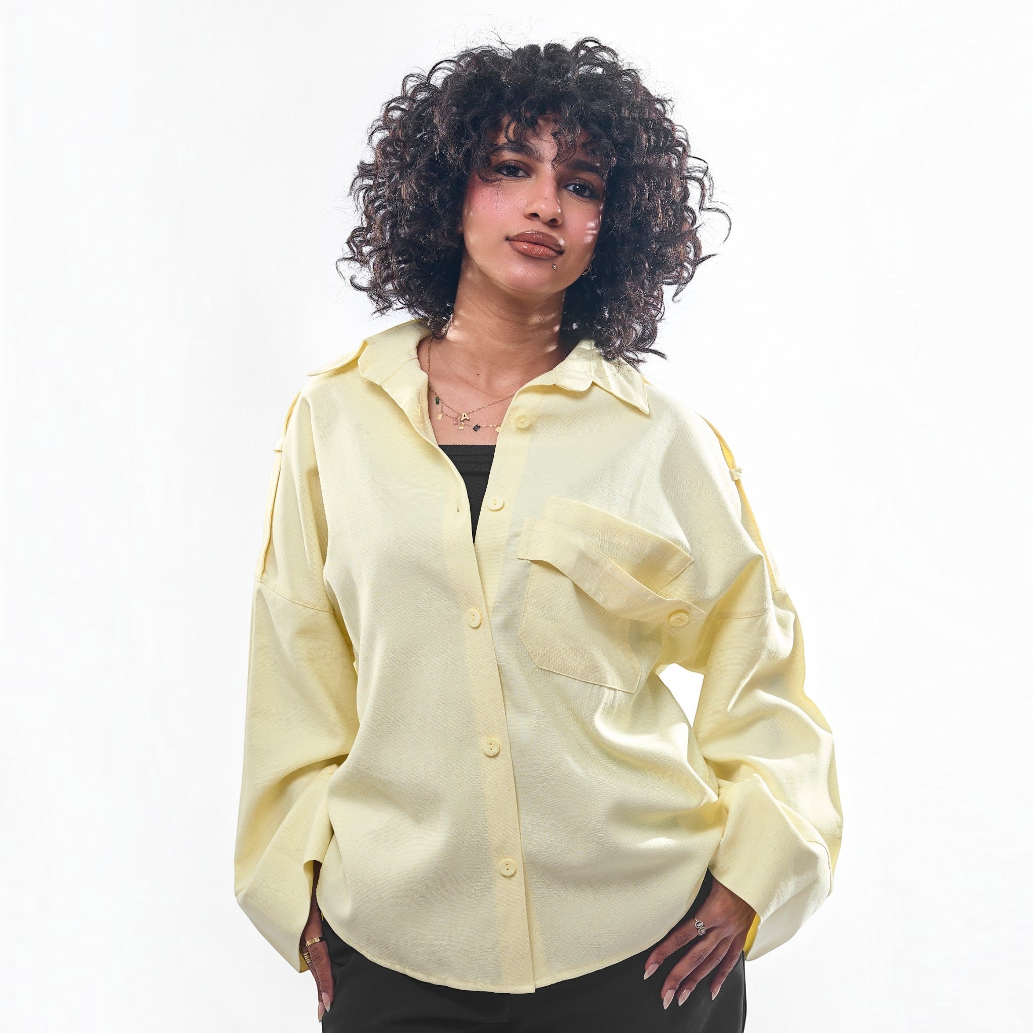 Utility Pocket Oversized Button-Down Shirt
