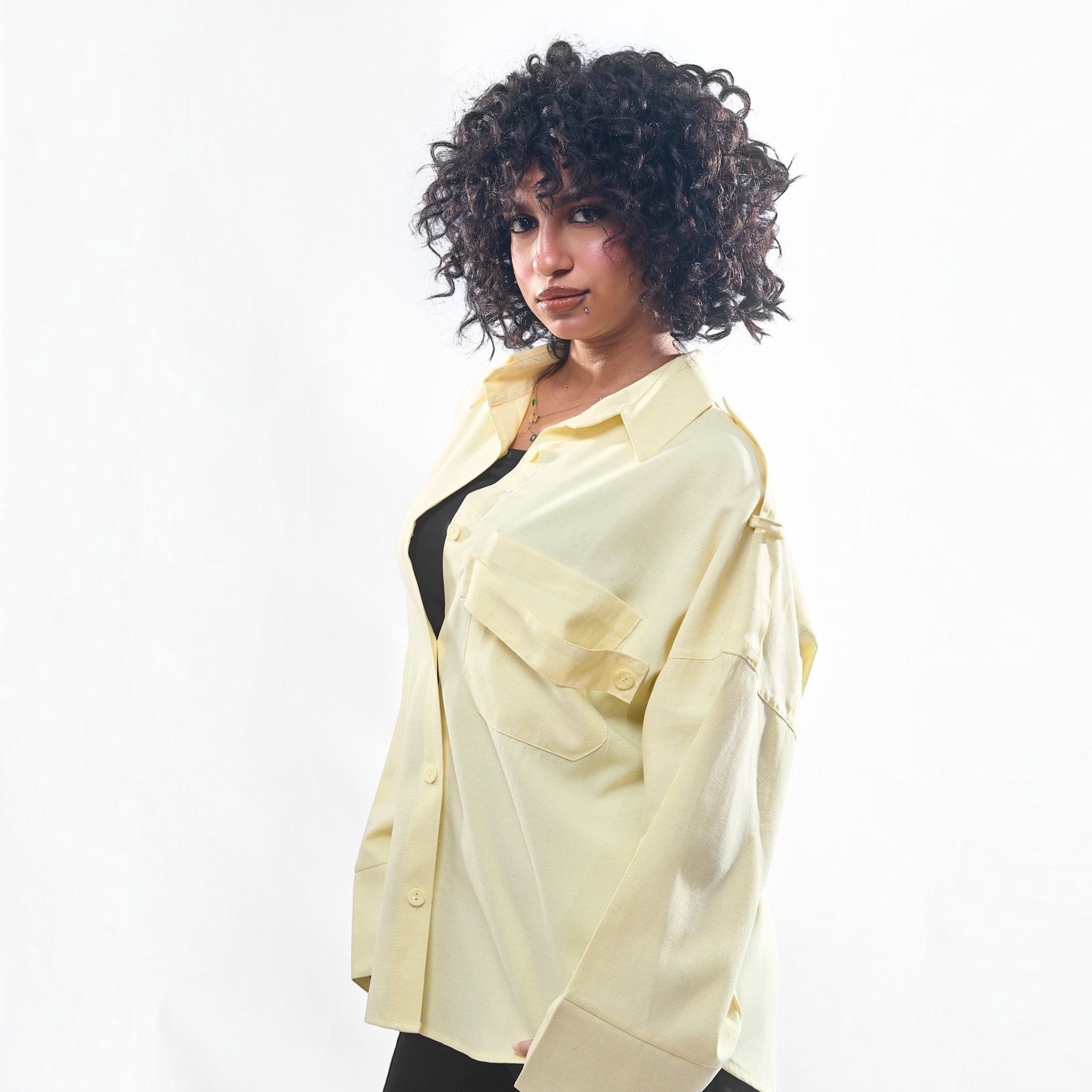 Utility Pocket Oversized Button-Down Shirt