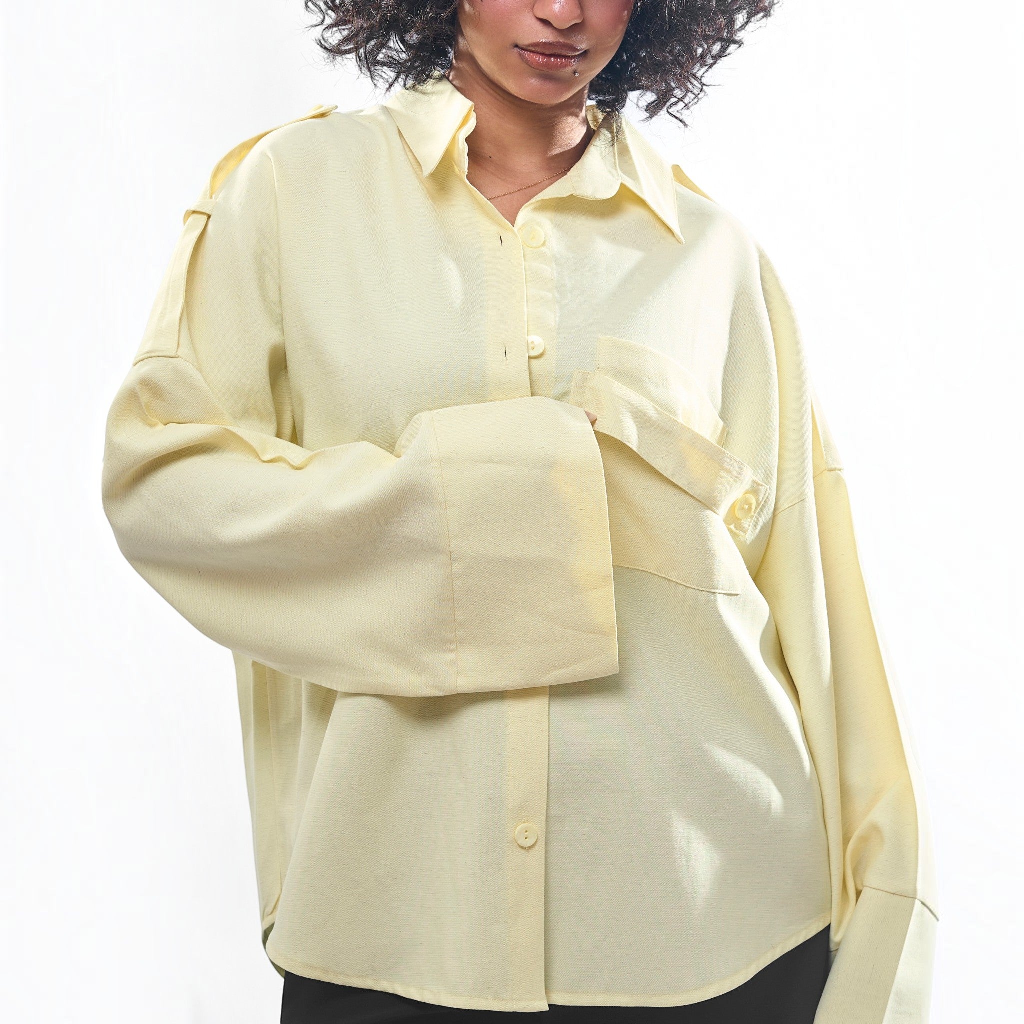 Utility Pocket Oversized Button-Down Shirt