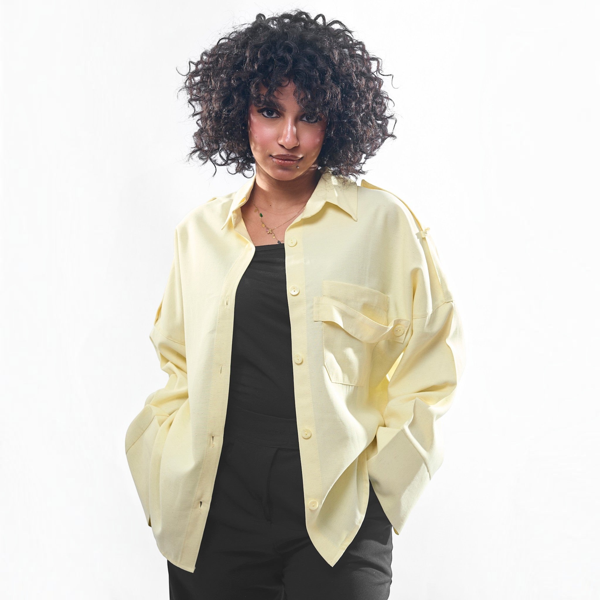 Utility Pocket Oversized Button-Down Shirt