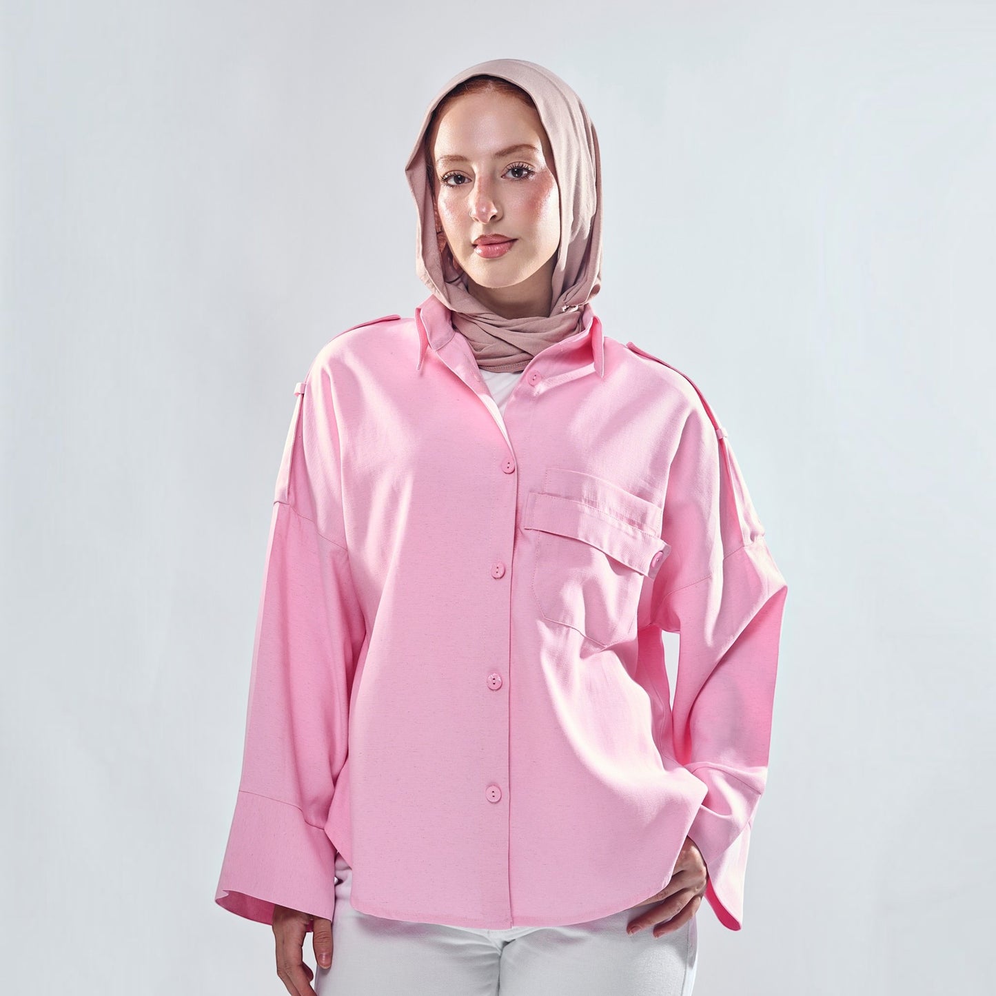 Utility Pocket Oversized Button-Down Shirt