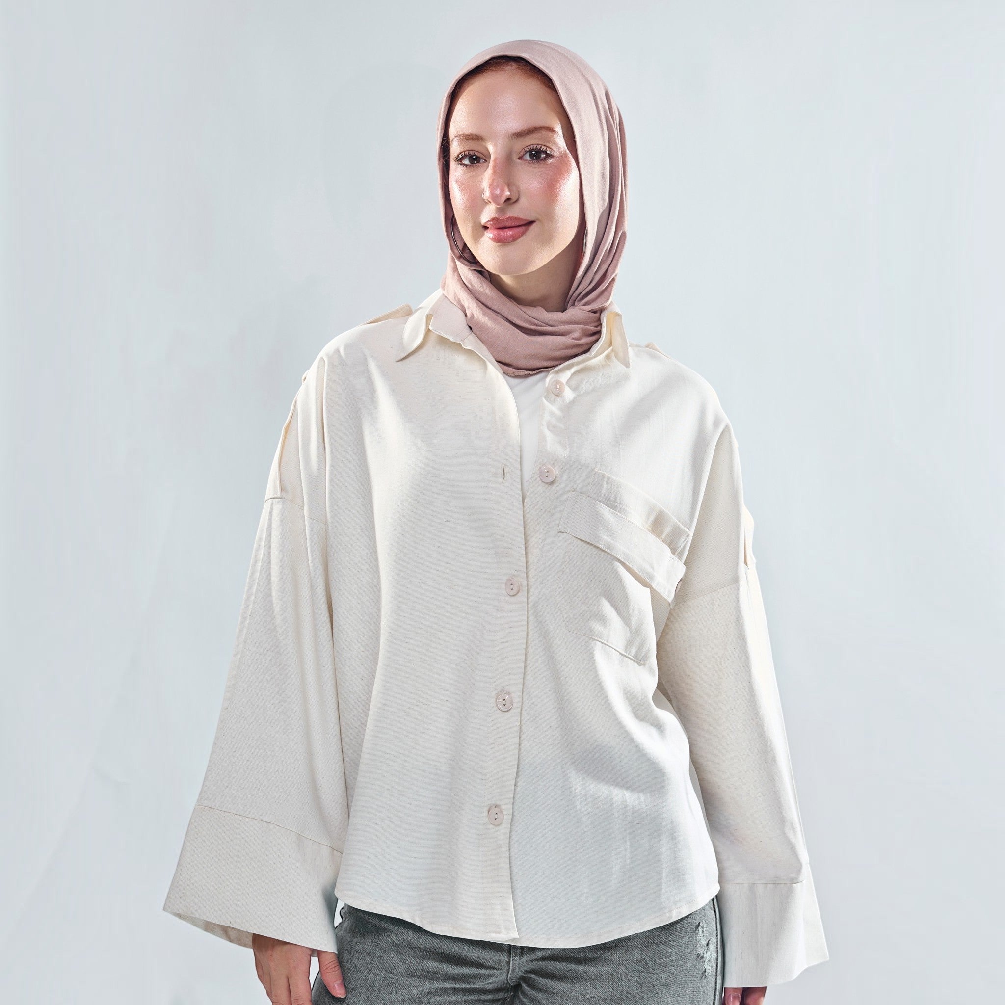 Utility Pocket Oversized Button-Down Shirt