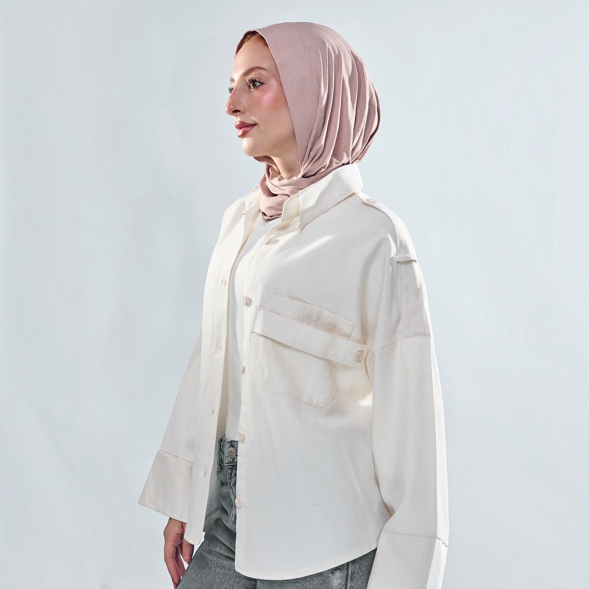 Utility Pocket Oversized Button-Down Shirt