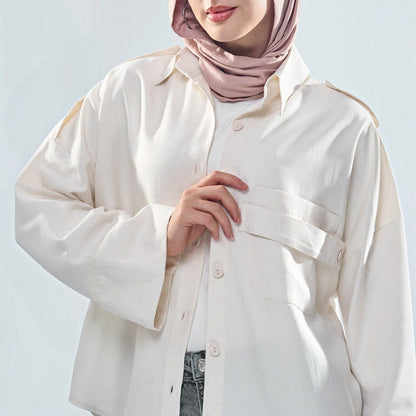Utility Pocket Oversized Button-Down Shirt