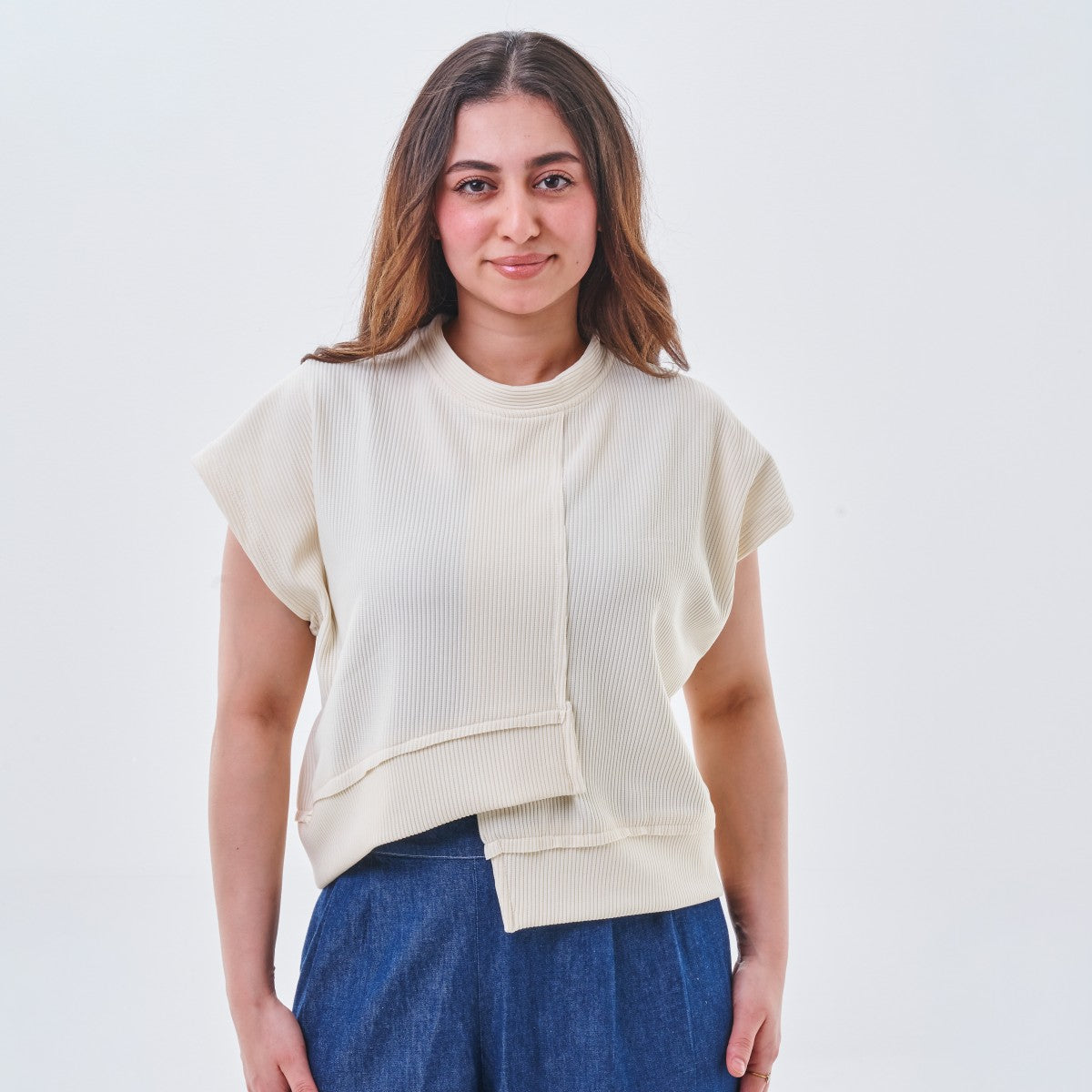 Asymmetrical Ribbed Top