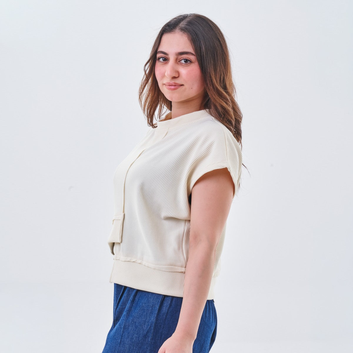 Asymmetrical Ribbed Top
