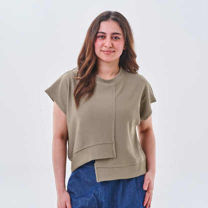 Asymmetrical Ribbed Top