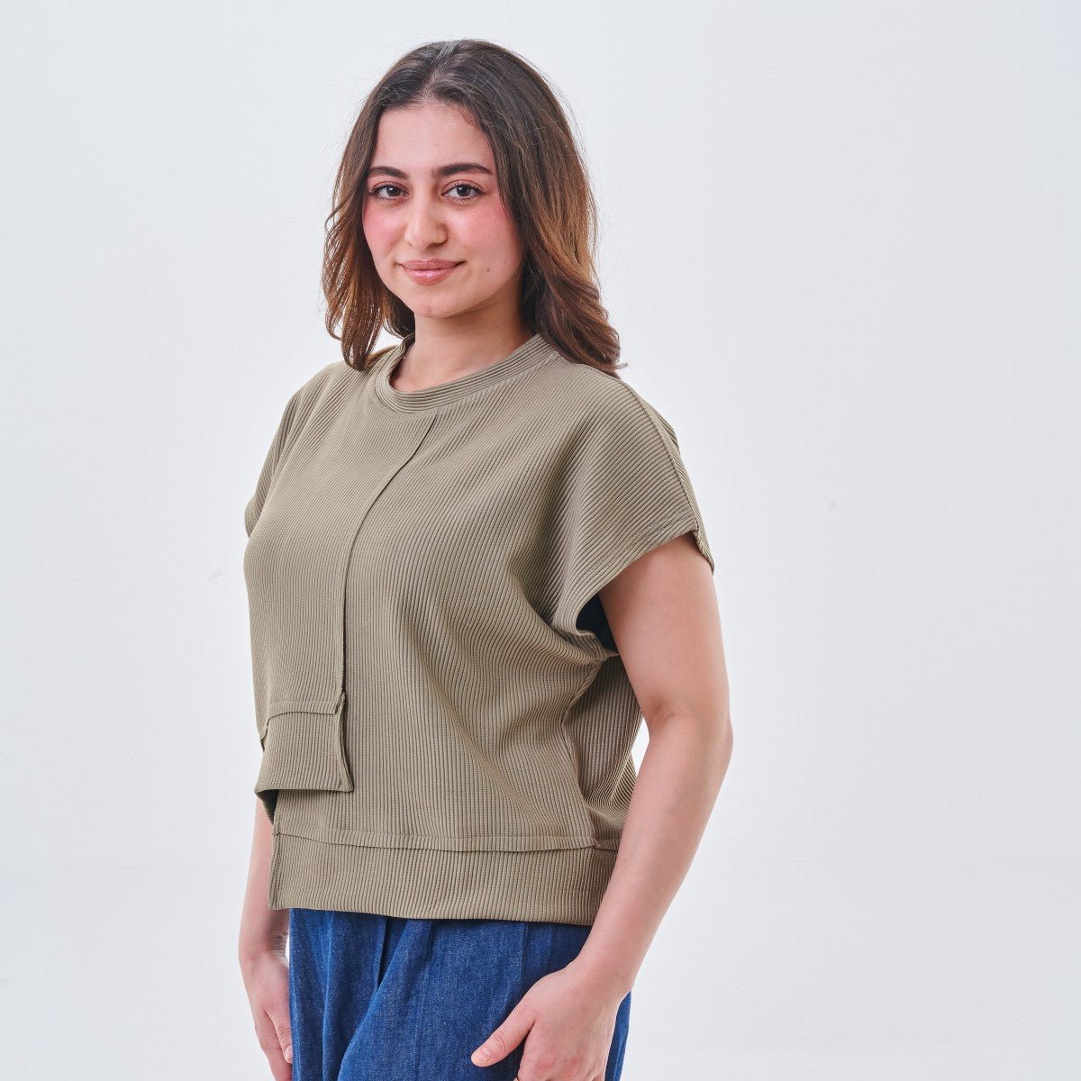 Asymmetrical Ribbed Top