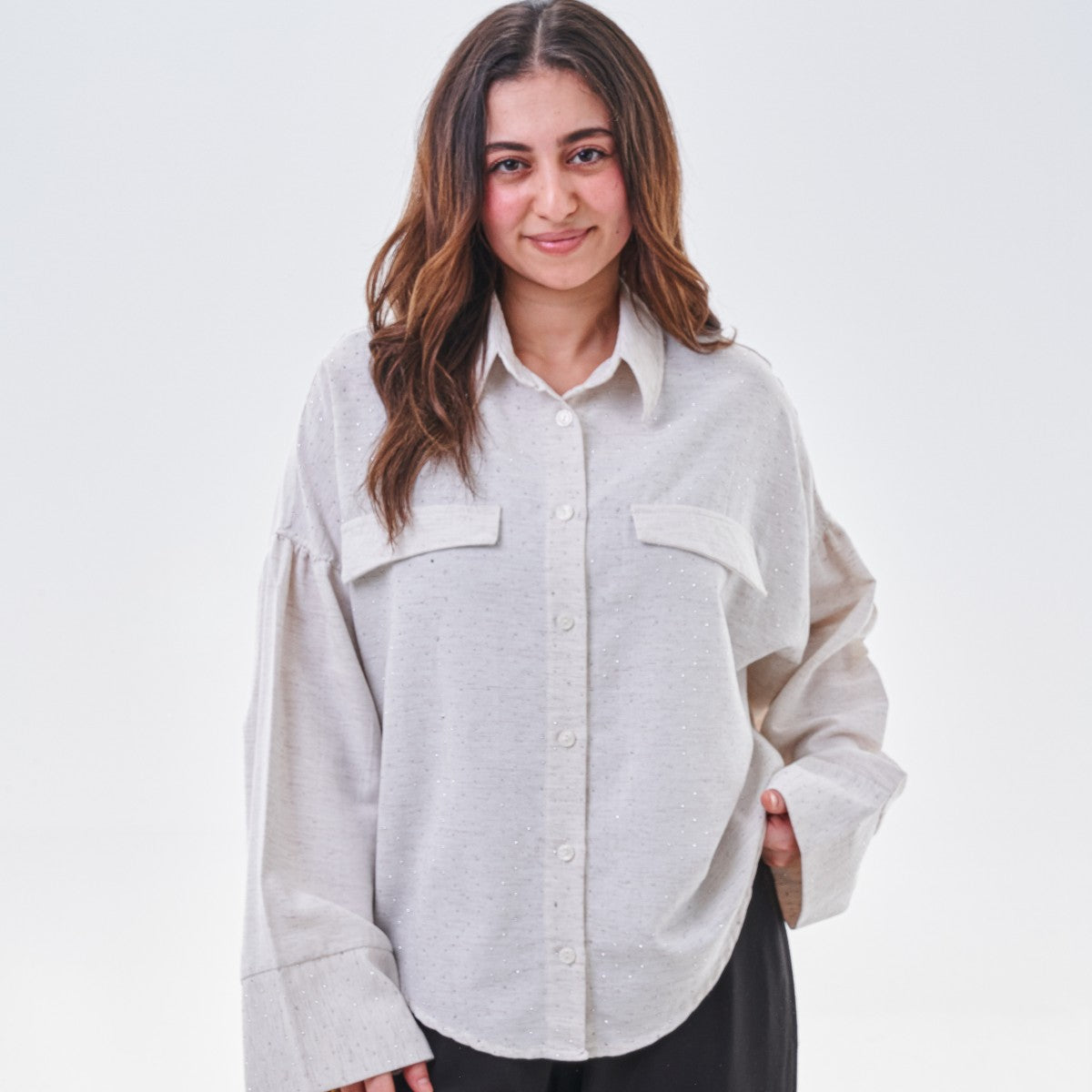 Embroidered Lace Trim Blouse