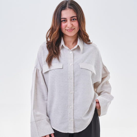 Embroidered Lace Trim Blouse